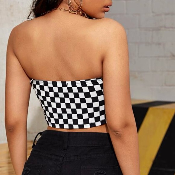 Checkered Tube Top - Picture 2 of 7